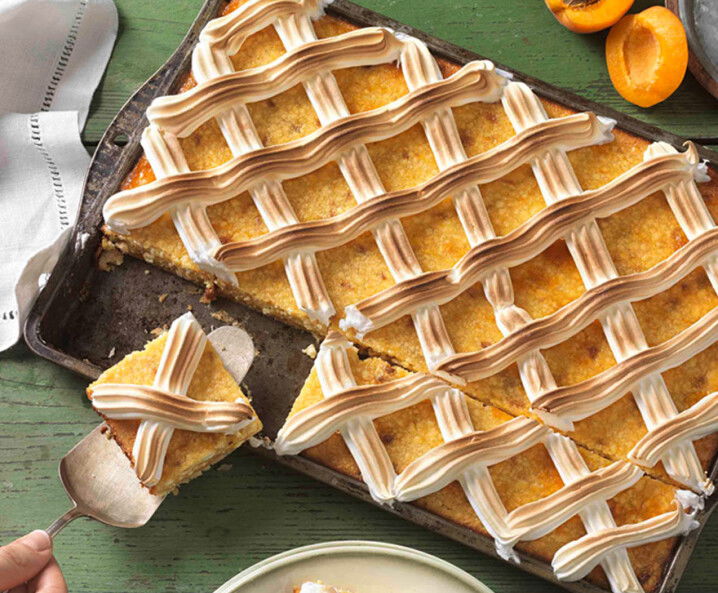 Ungarische Topfen-Marillenschnitte mit Gitter