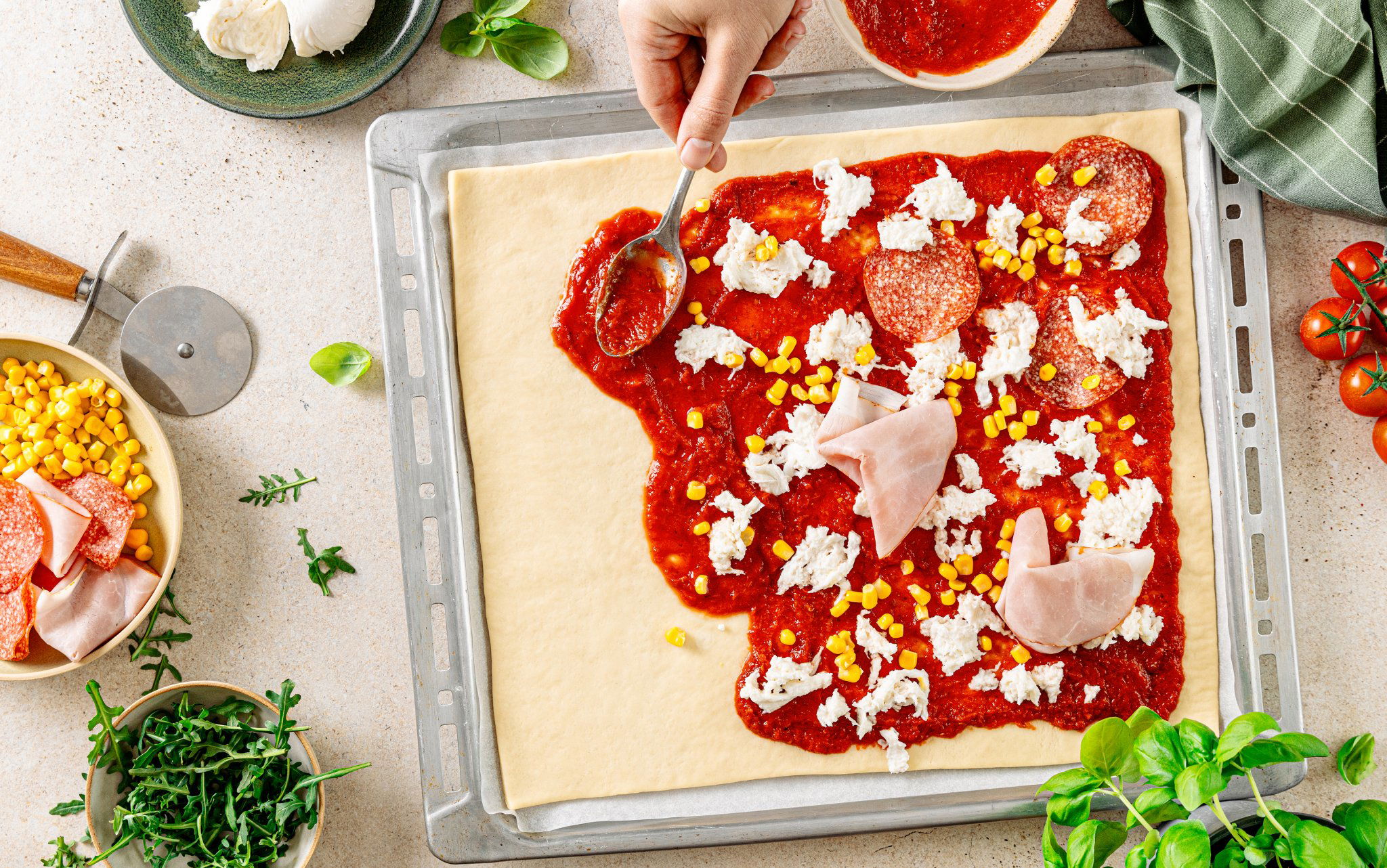 Friss óriás pizzatészta