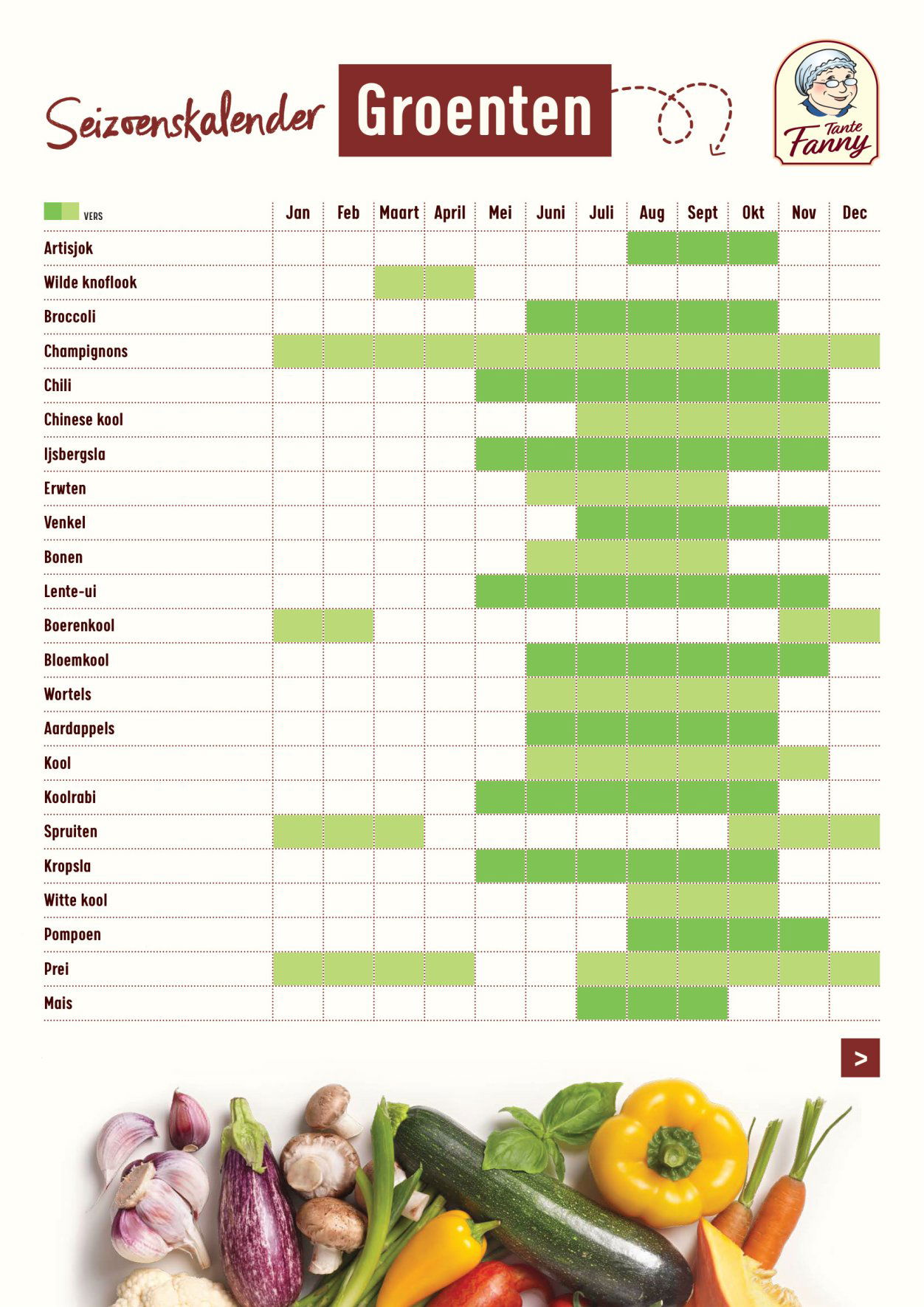 Omslagafbeelding voor het receptboekje Seizoenskalender Groenten & Fruit