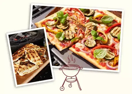 pizza op de houtskool barbecue
