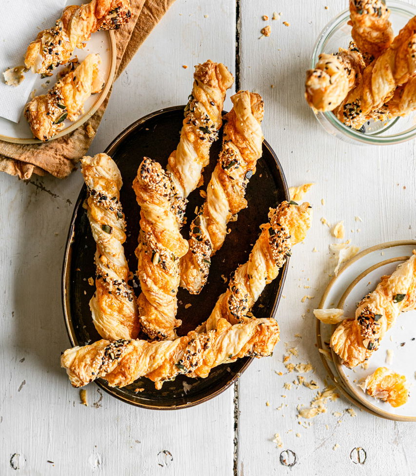 Einfache Kästestangen aus Blätterteig