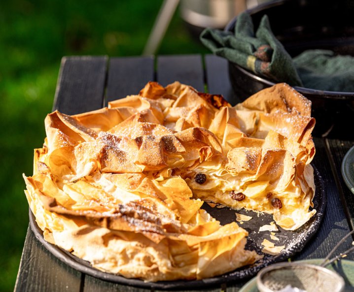 Apfelstrudelkuchen vom Grill