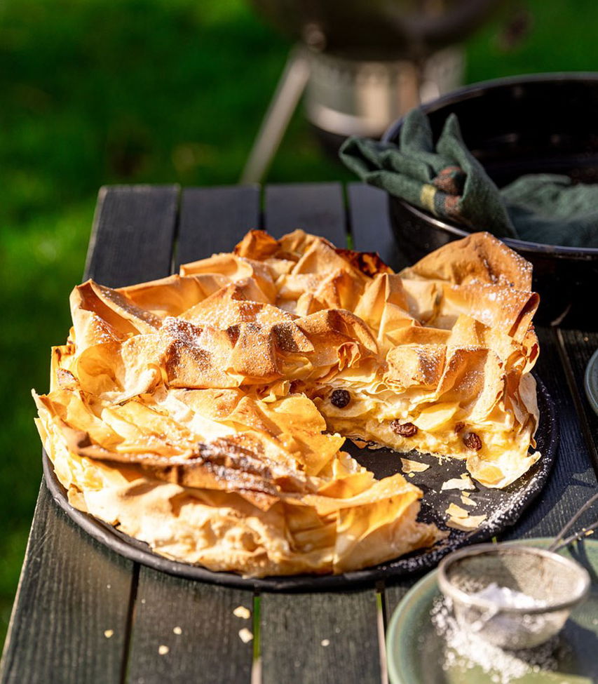 Apfelstrudelkuchen vom Grill