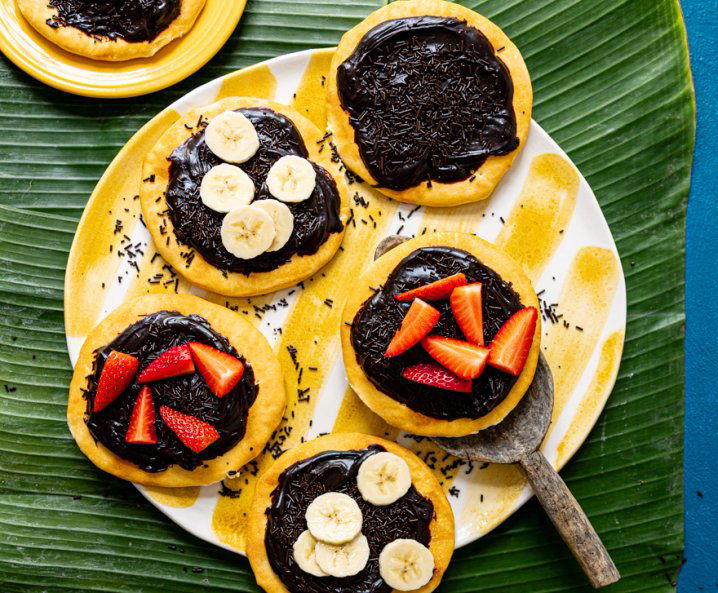 Brasilianische Brigadeiro Snack-Pizzen