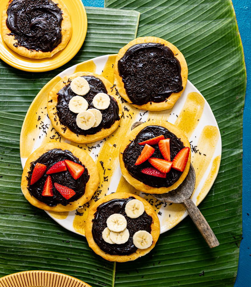 Brasilianische Brigadeiro Snack-Pizzen