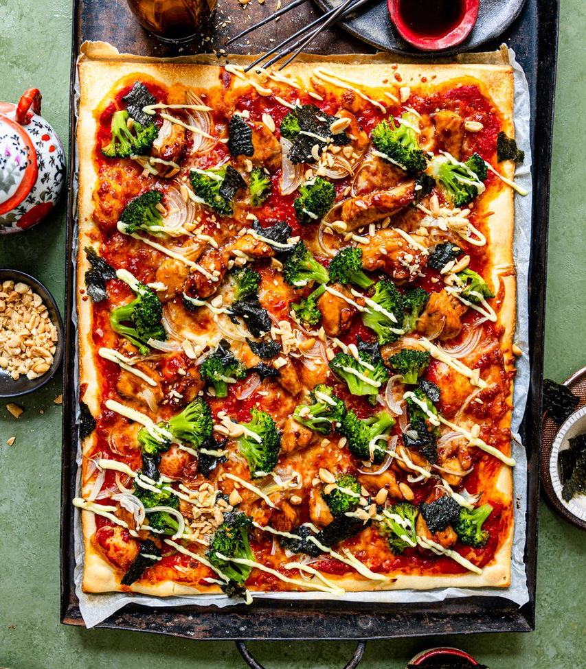 Japanische Teriyaki-Chicken-Pizza