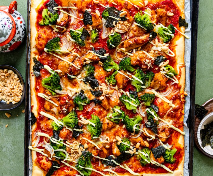 Japanische Teriyaki-Chicken-Pizza