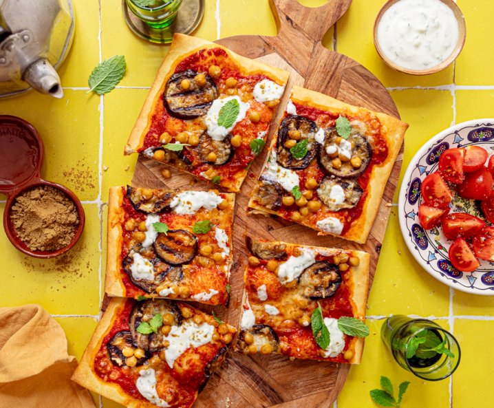 Marokkanische Melanzani-Pizza