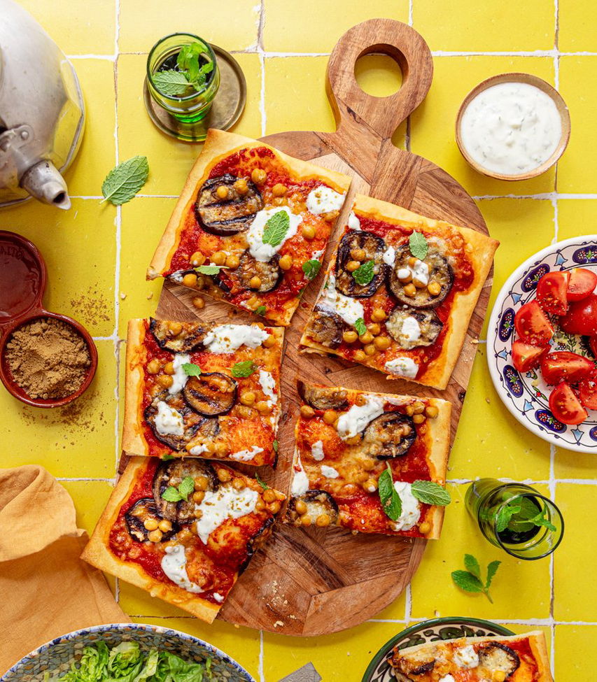 Marokkanische Melanzani-Pizza