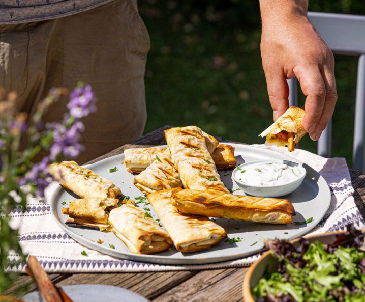 Vegane Filoteigtascherl Gyros-Style