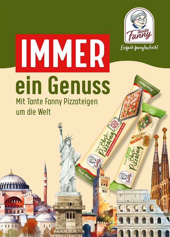 Coverbild für das Rezeptheft Immer ein Genuss - Mit Tante Fanny Pizzateigen um die Welt