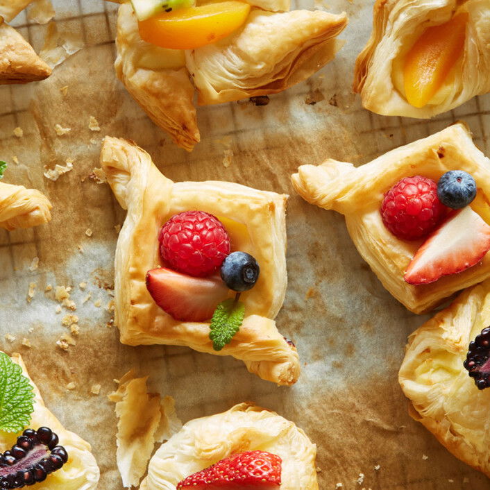 Nester aus Blätterteig falten