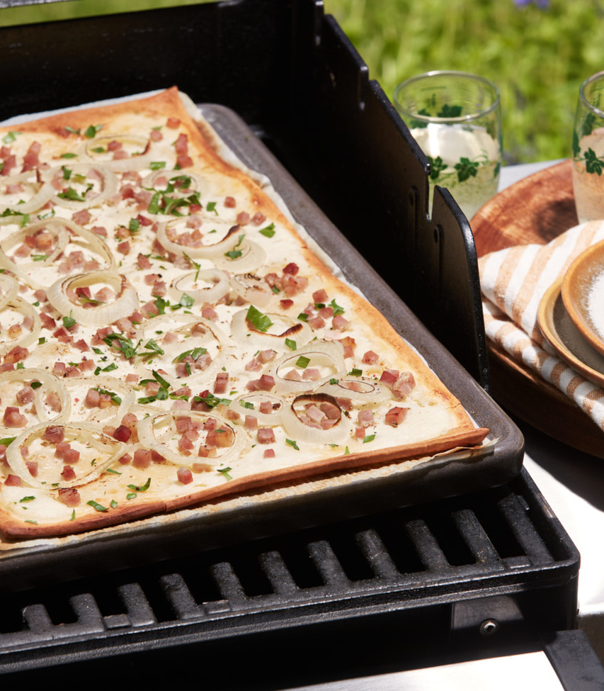 Badischer Flammkuchen vom Grill