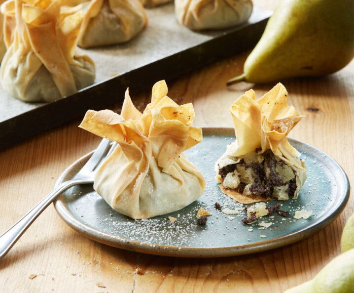 Birnen-Mohn-Strudelsäckchen