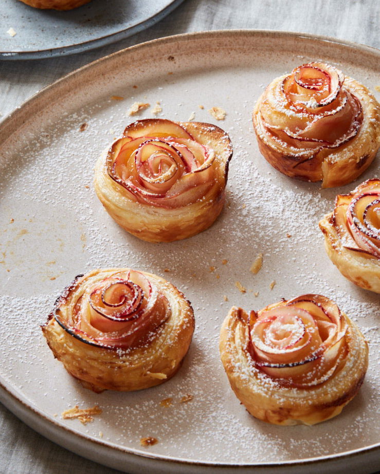Blätterteig-Apfelrosen