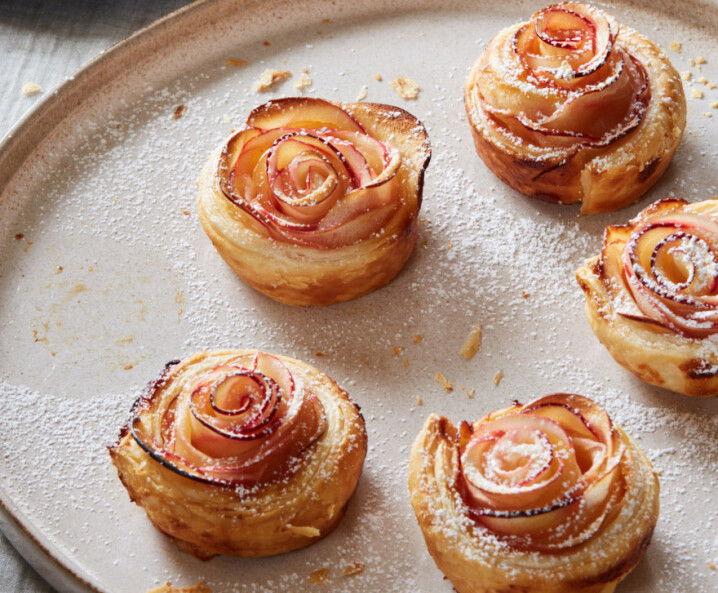 Blätterteig-Apfelrosen