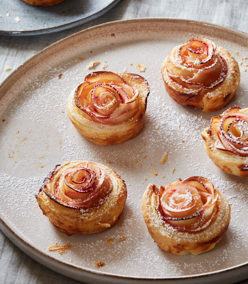 Blätterteig-Apfelrosen