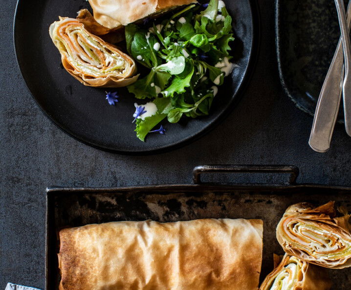 Gemüsestrudel mit Frischkäse