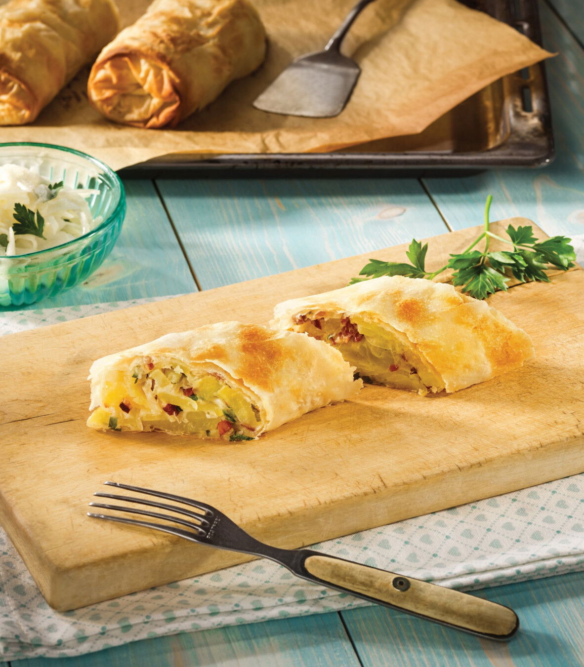 Zwiebel-Erdäpfel-Strudel