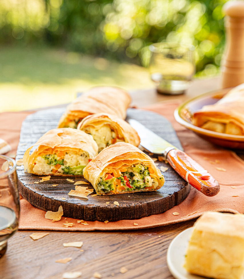 Cremiger Gemüsestrudel mit Kräutern