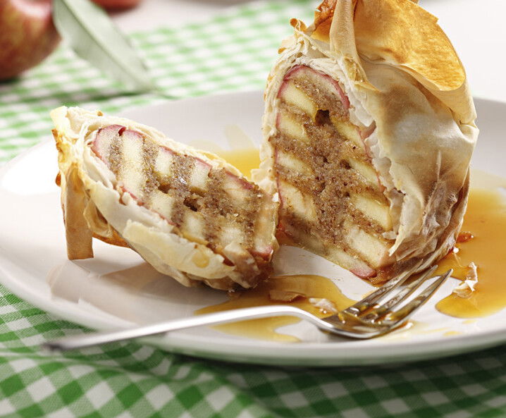 Karamellisierter Apfel im Strudelteig
