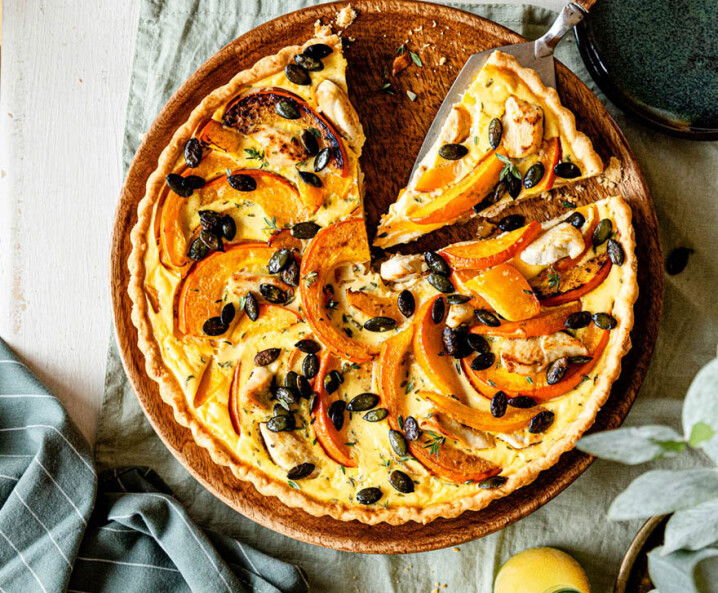 Kürbis-Huhn-Quiche