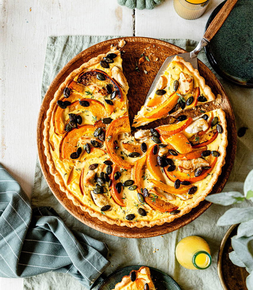 Kürbis-Huhn-Quiche