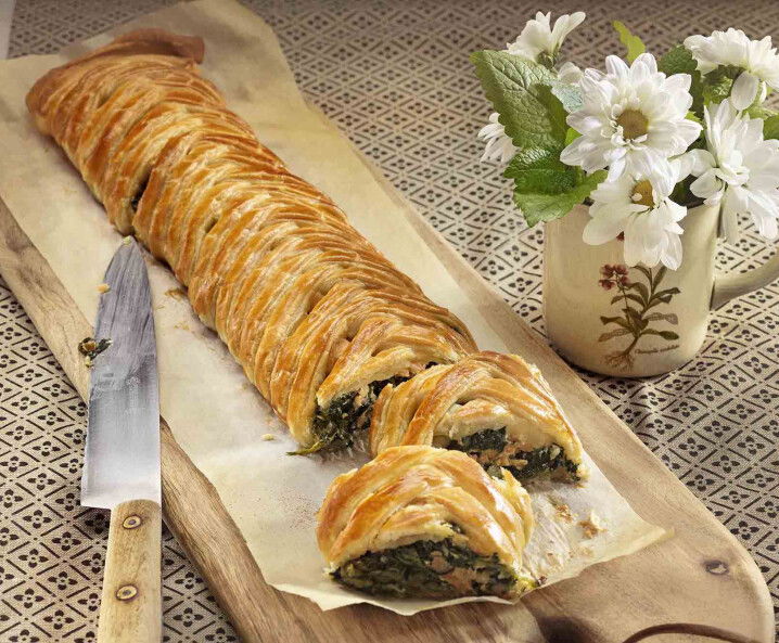 Strudel mit Lachs und Spinat