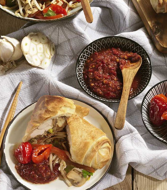 Chinesische Frühlingsrollen mit Hühnchen - Rezept Tante Fanny