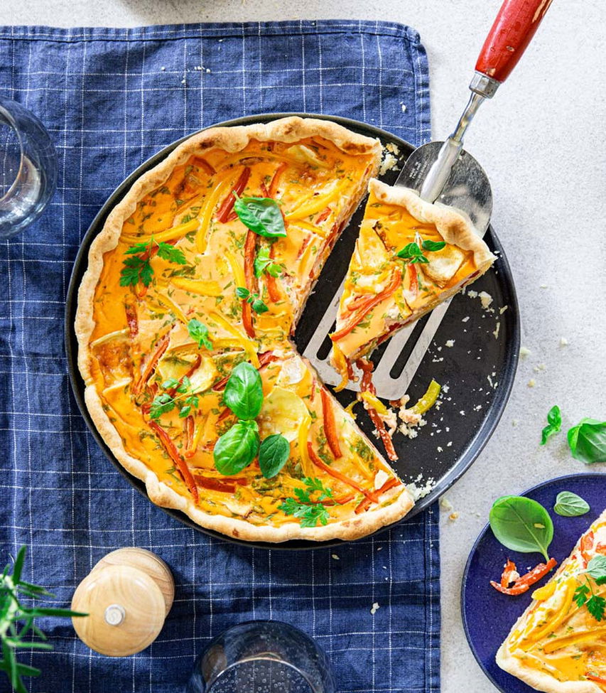 Paprika-Quiche mit Camembert