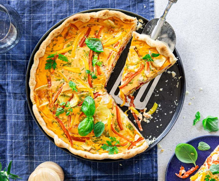 Paprika-Quiche mit Camembert