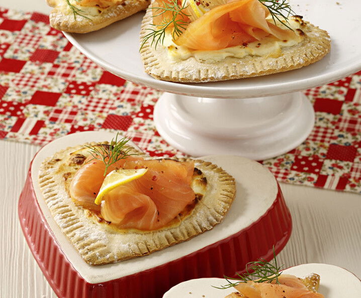 Pizzaherzen mit Räucherlachs - Tante Fanny