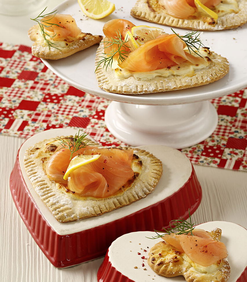 Pizzaherzen mit Räucherlachs - Tante Fanny