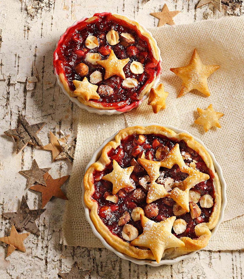 weihnachtliche Preiselbeertarte Blätterteig