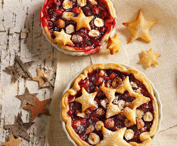 weihnachtliche Preiselbeertarte Blätterteig