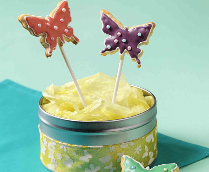 Schmetterlings-Keks-Pops