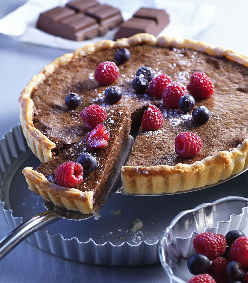Schokoladen-Tarte mit Beeren