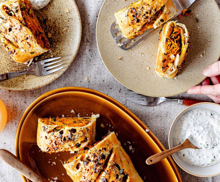 Vegetarischer Kürbisstrudel