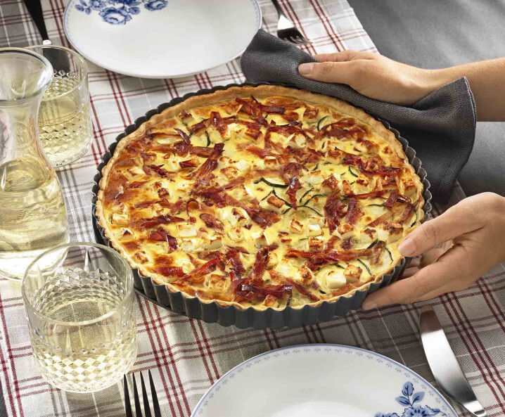 Zucchini Quiche mit Rohschinken und Schafkäse