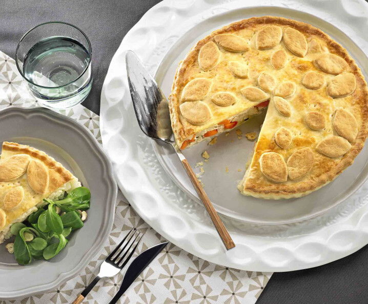 Quiche mit Huhn und Karotte