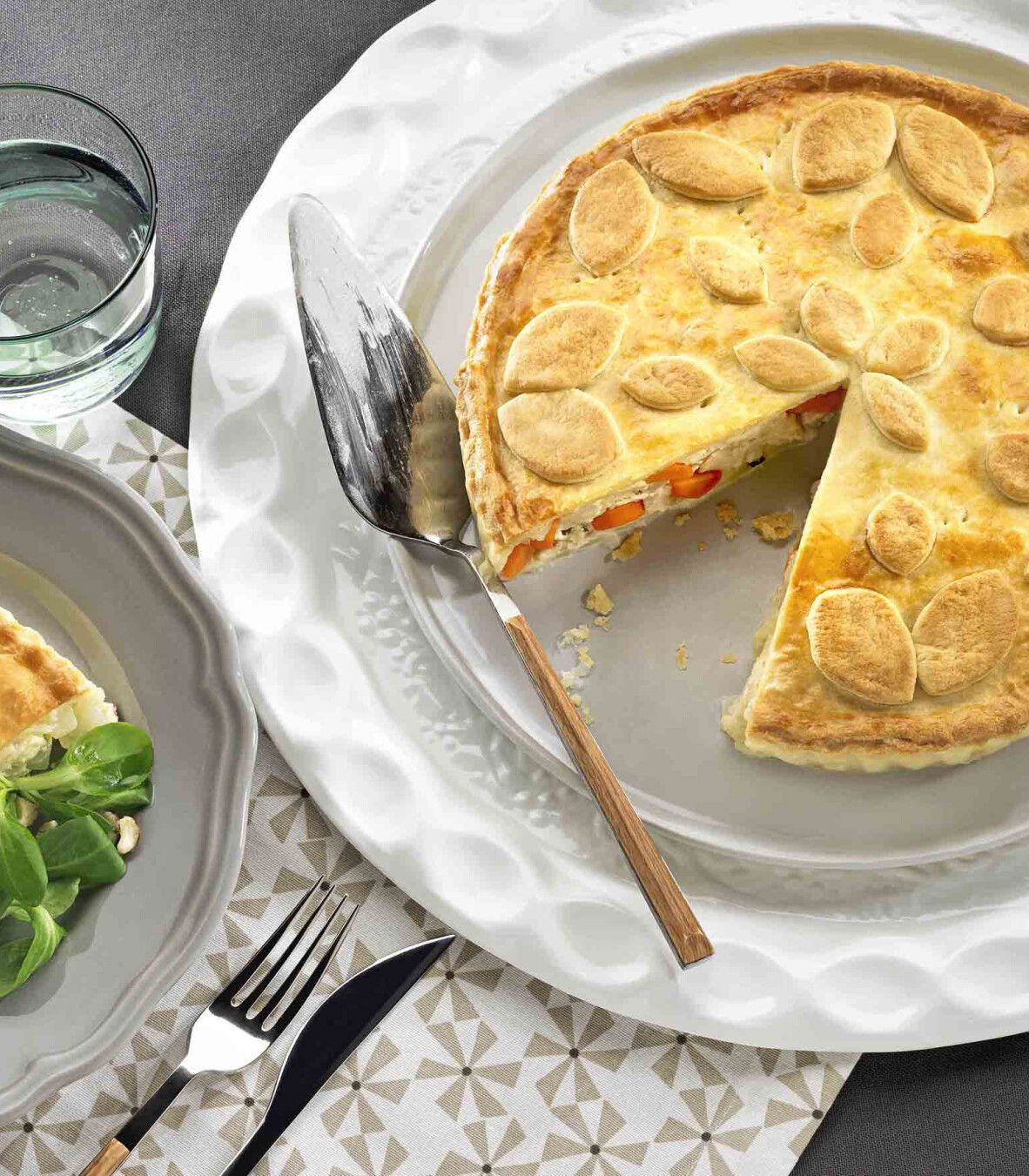 Quiche mit Huhn und Karotte