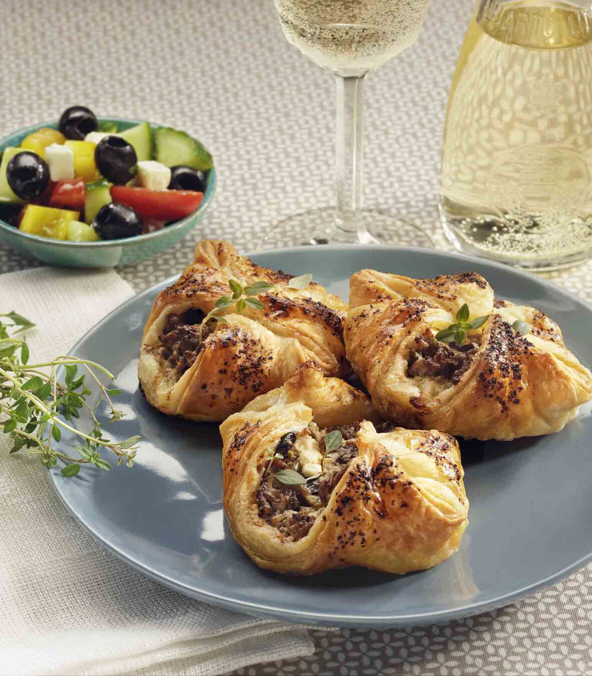 Griechische Tascherl mit Blätterteig