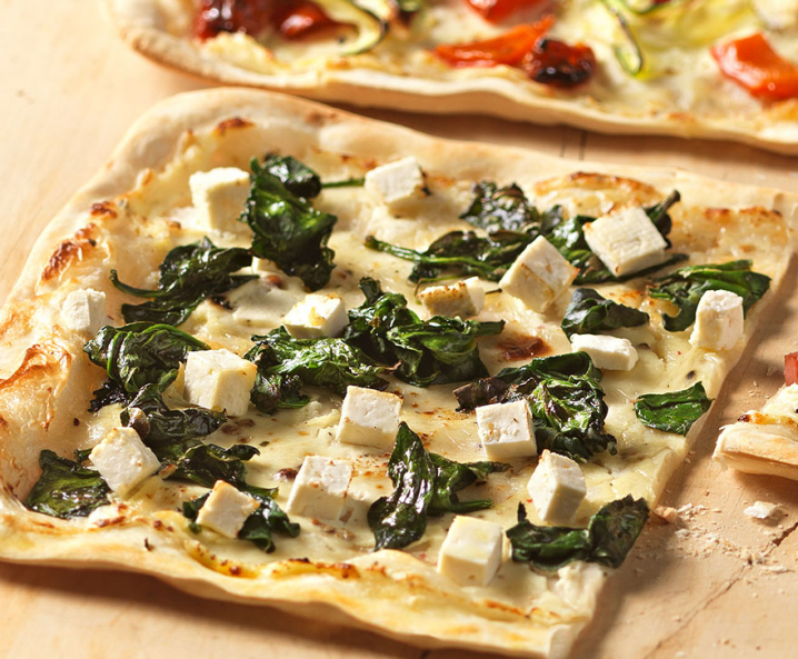 flammkuchen mit Feta und Spinat