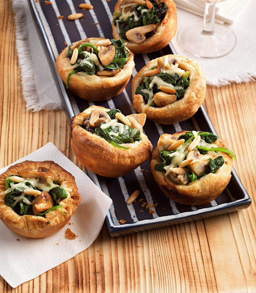 vegane Blätterteigmuffins mit Spinat Tante Fanny