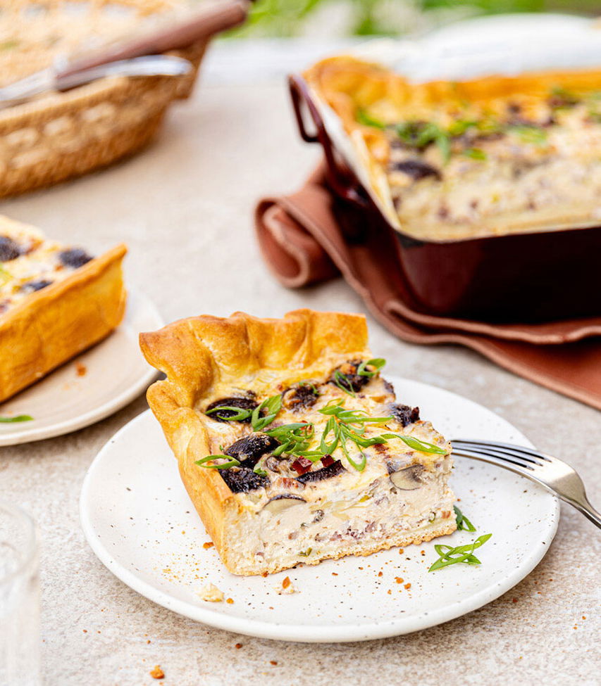 Speckkuchen mit Champignons Rezept