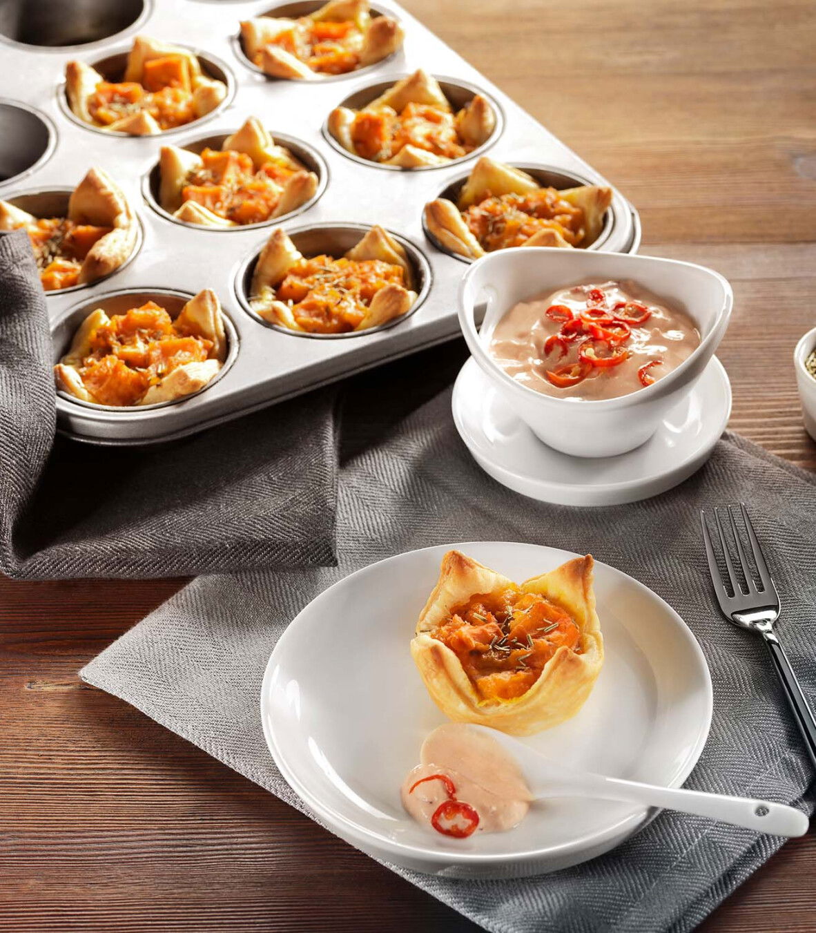 Blätterteig-Häppchen mit Süßkartoffel - Tante Fanny