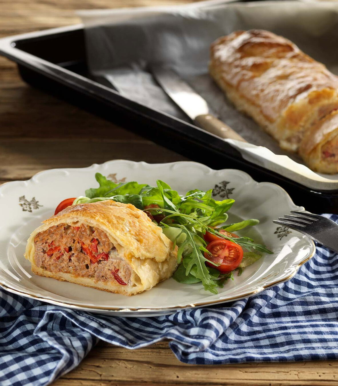 Fleisch-Käse-Strudel