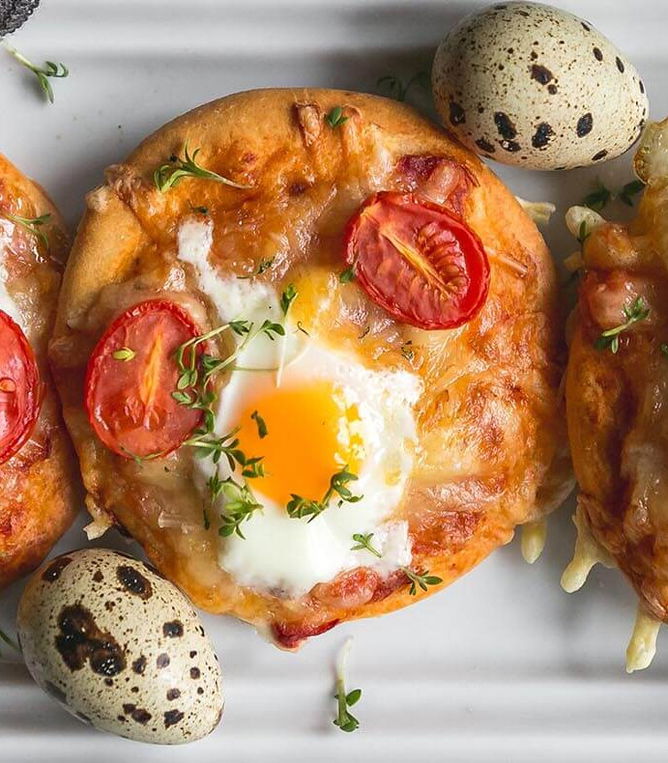 Mini Pizzen Käse Wachtelei Tante Fanny