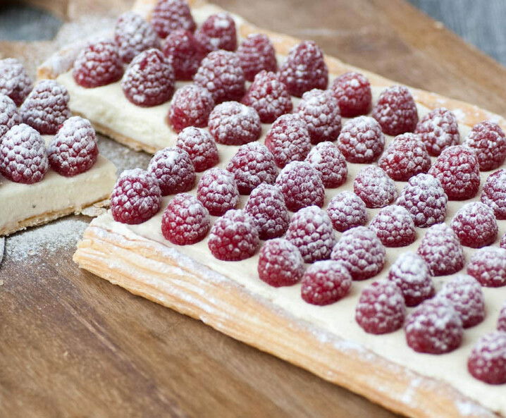 Blätterteigschnitte mit Himbeeren Tante Fanny