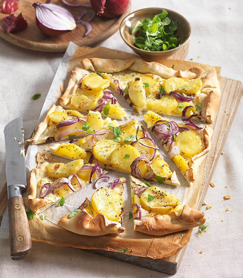 Flammkuchen mit Kartoffeln Rezept - Tante Fanny